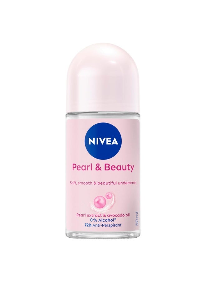 نيفيا مزيل عرق نيفيا للنساء، رول أون، برائحة اللؤلؤ المنعشة والجمال، خلاصة اللؤلؤ - 50 مل، عبوة واحدة - Image 1